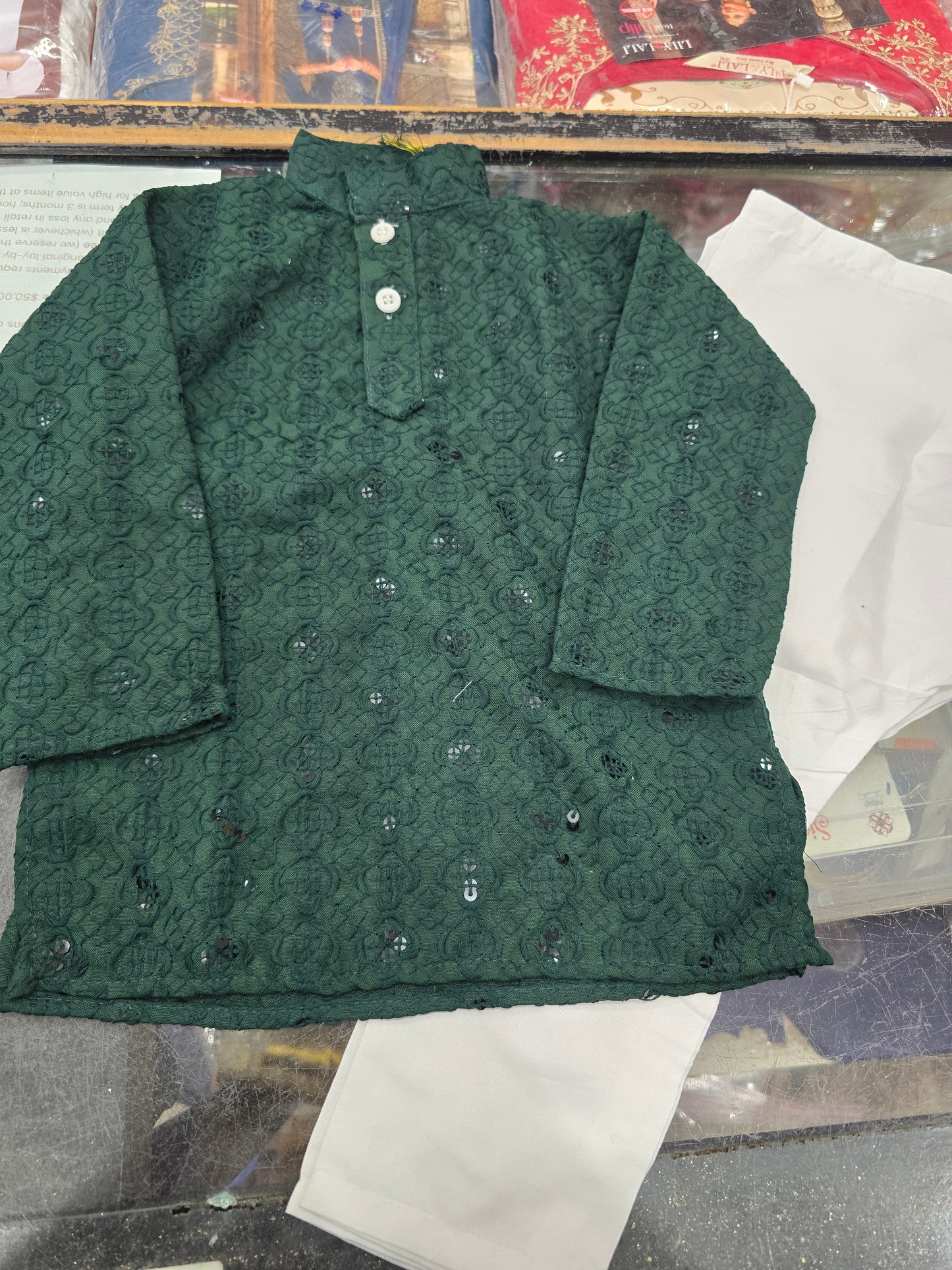 Beautiful designer chikankari kurta pyjama for baby boys