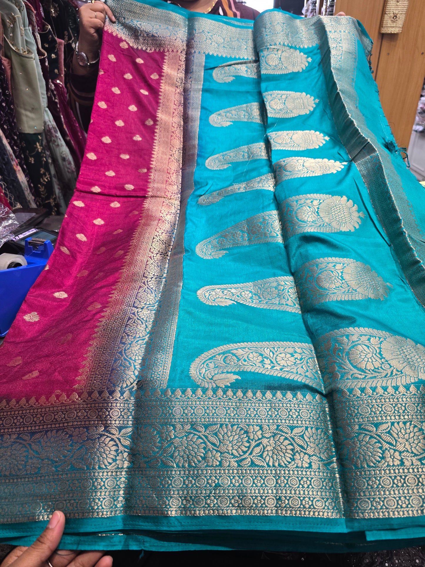 Beautiful designer temple silk saree