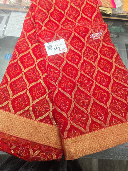 Beautiful designer bandhani saree