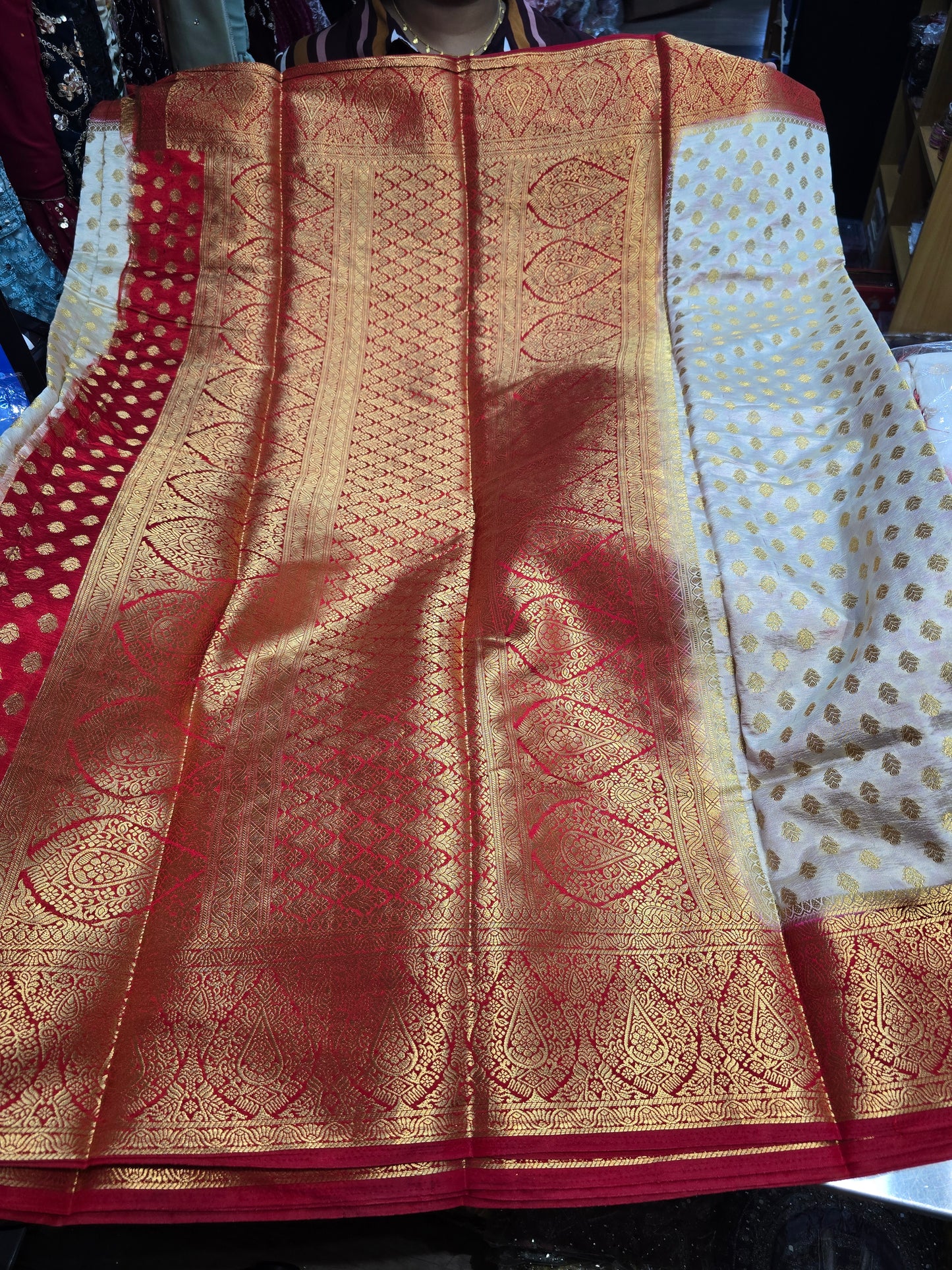 Beautiful designer temple silk saree