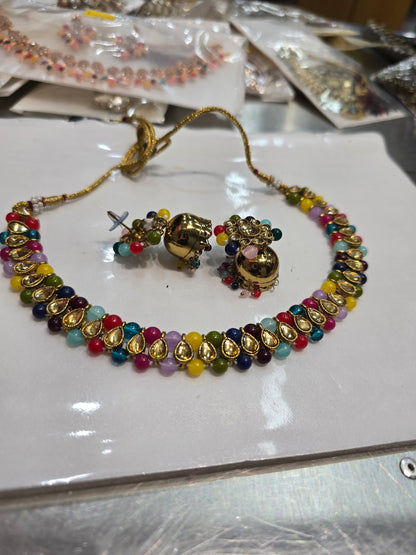 Beautiful designer necklace set with matching earrings