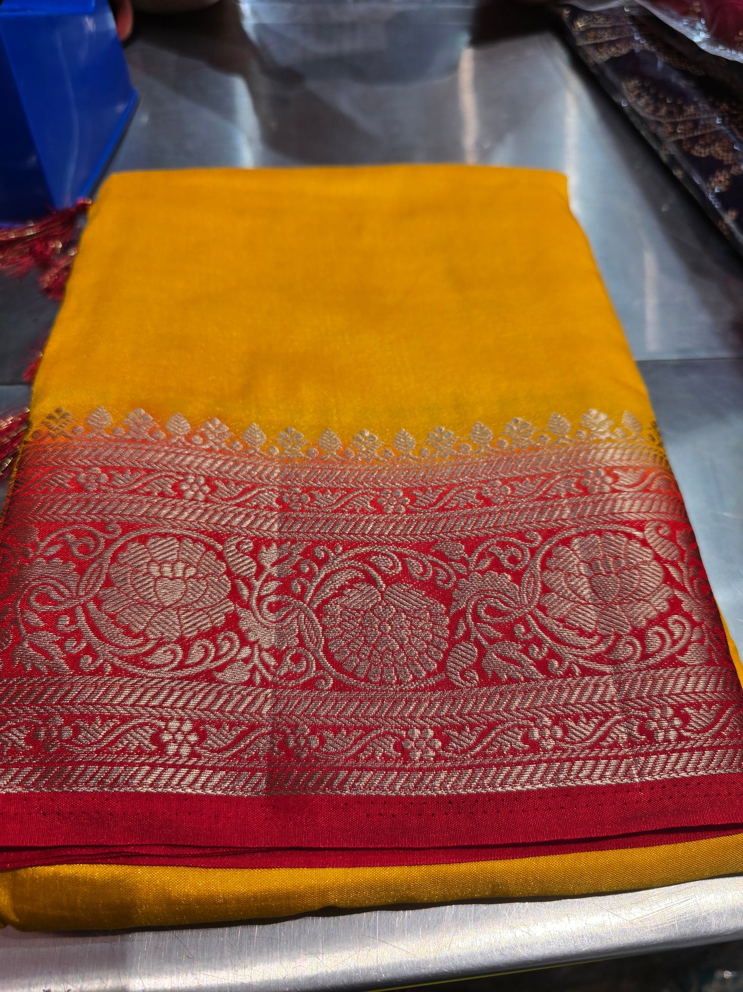 Beautiful designer temple silk saree