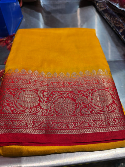 Beautiful designer temple silk saree