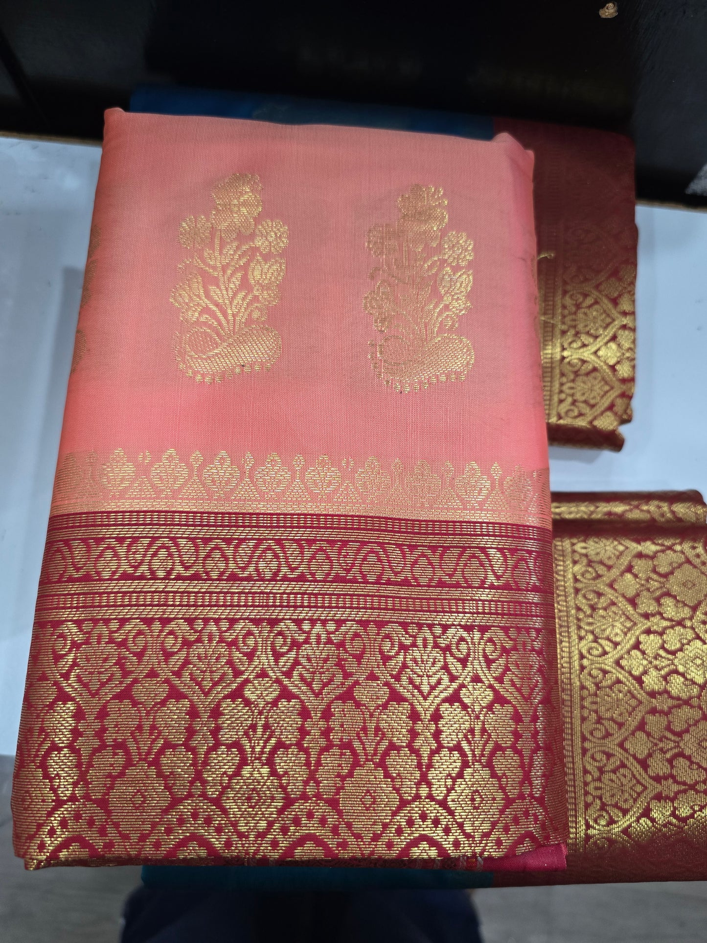 Beautiful designer temple silk saree