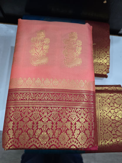 Beautiful designer temple silk saree