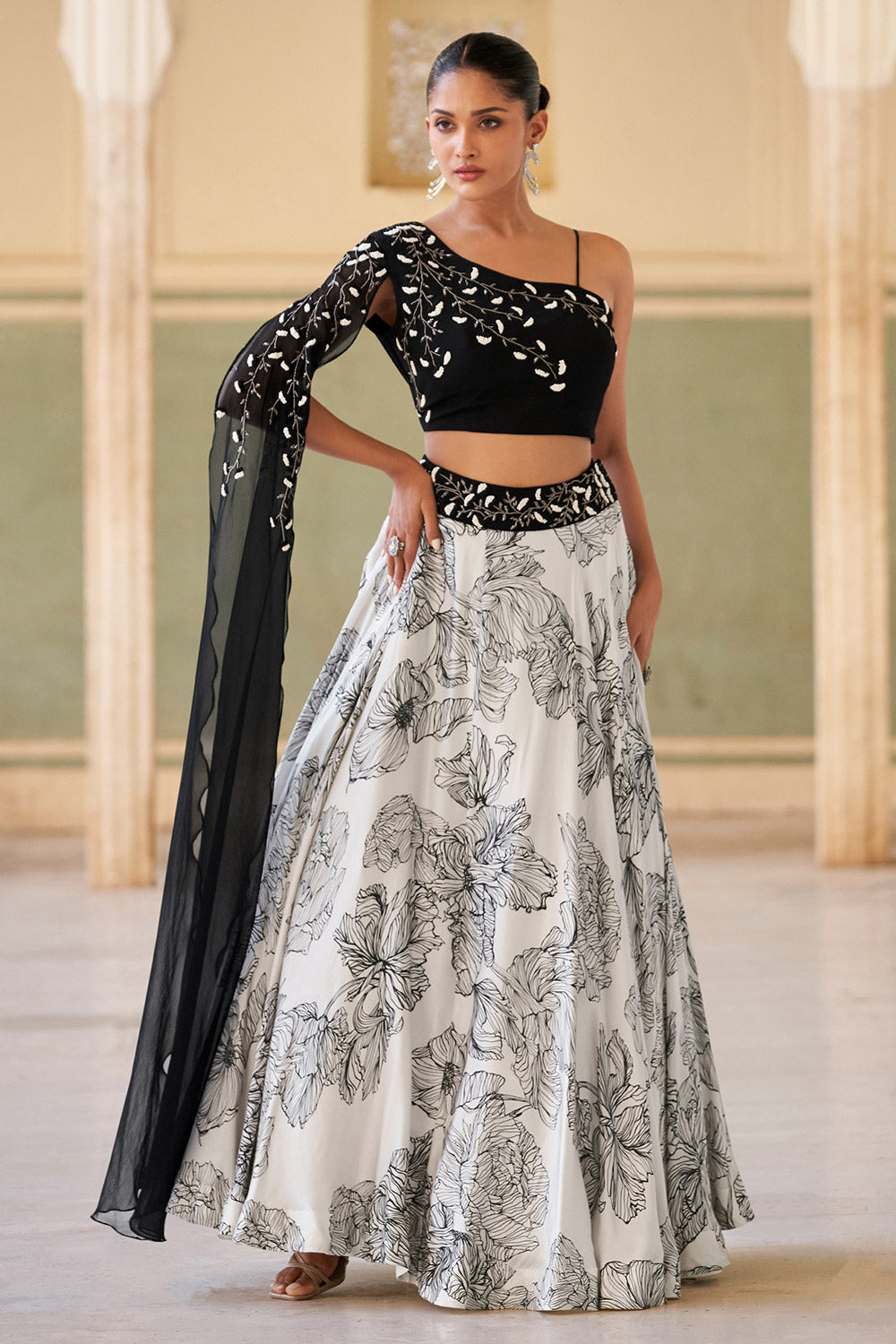 Beautiful designer indo western style lengha choli