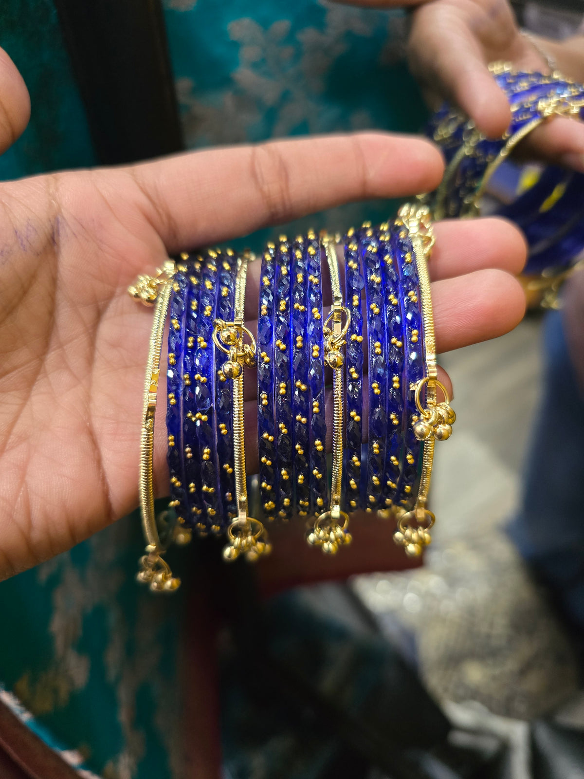 Beautiful designer rain drop kashmiri bangles set