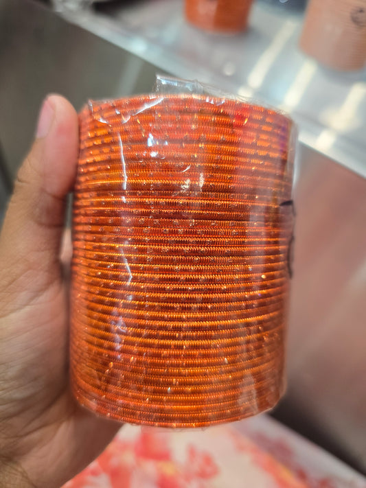 Beautiful designer metal plain bangle orange