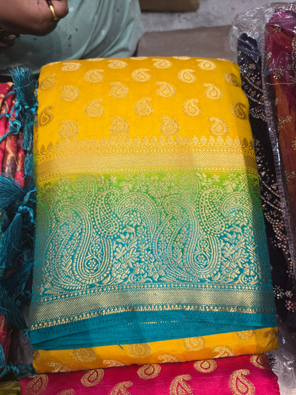Beautiful designer temple silk saree