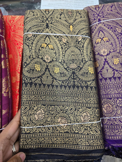 Beautiful designer silk saree with gold zari work