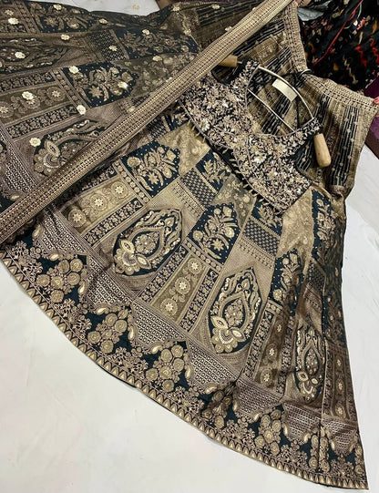 Beautiful designer ready made brocade lengha choli