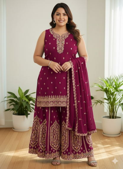 Beautiful designer plazo suit