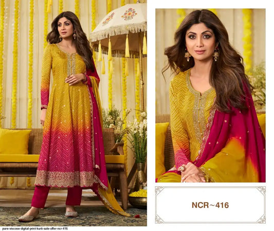 Beautiful designer bandhani anarkhali suit