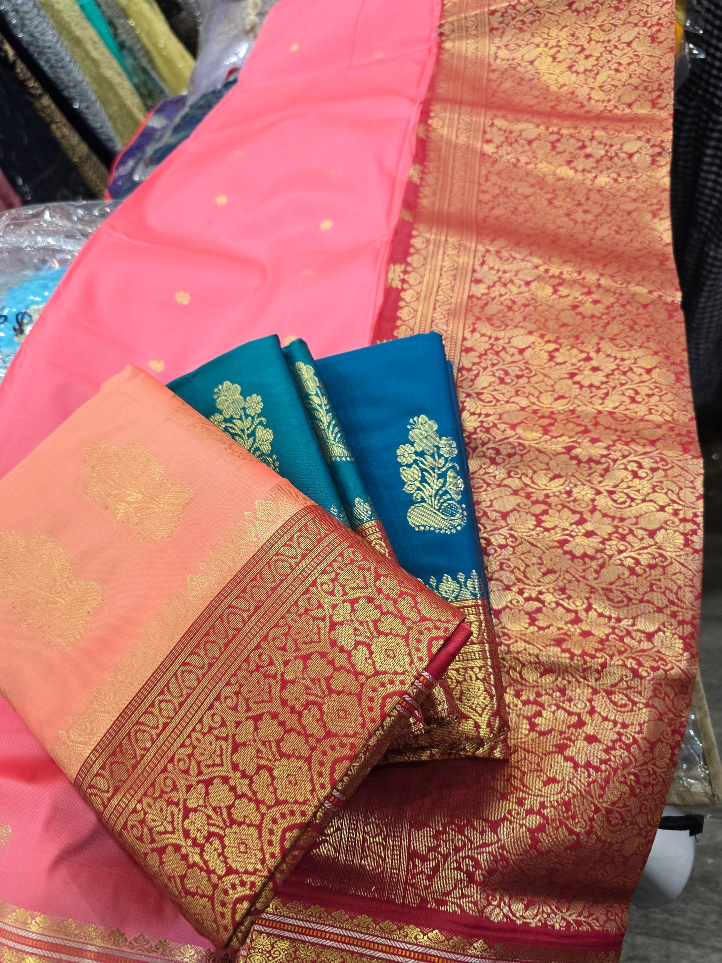 Beautiful designer temple silk saree