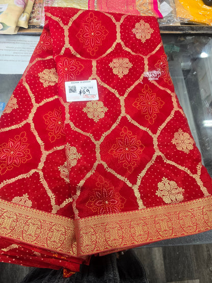 Beautiful designer bandhani saree