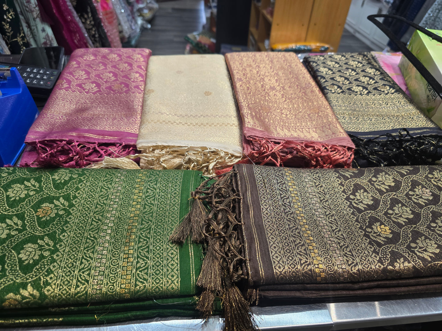 Beautiful designer temple silk saree