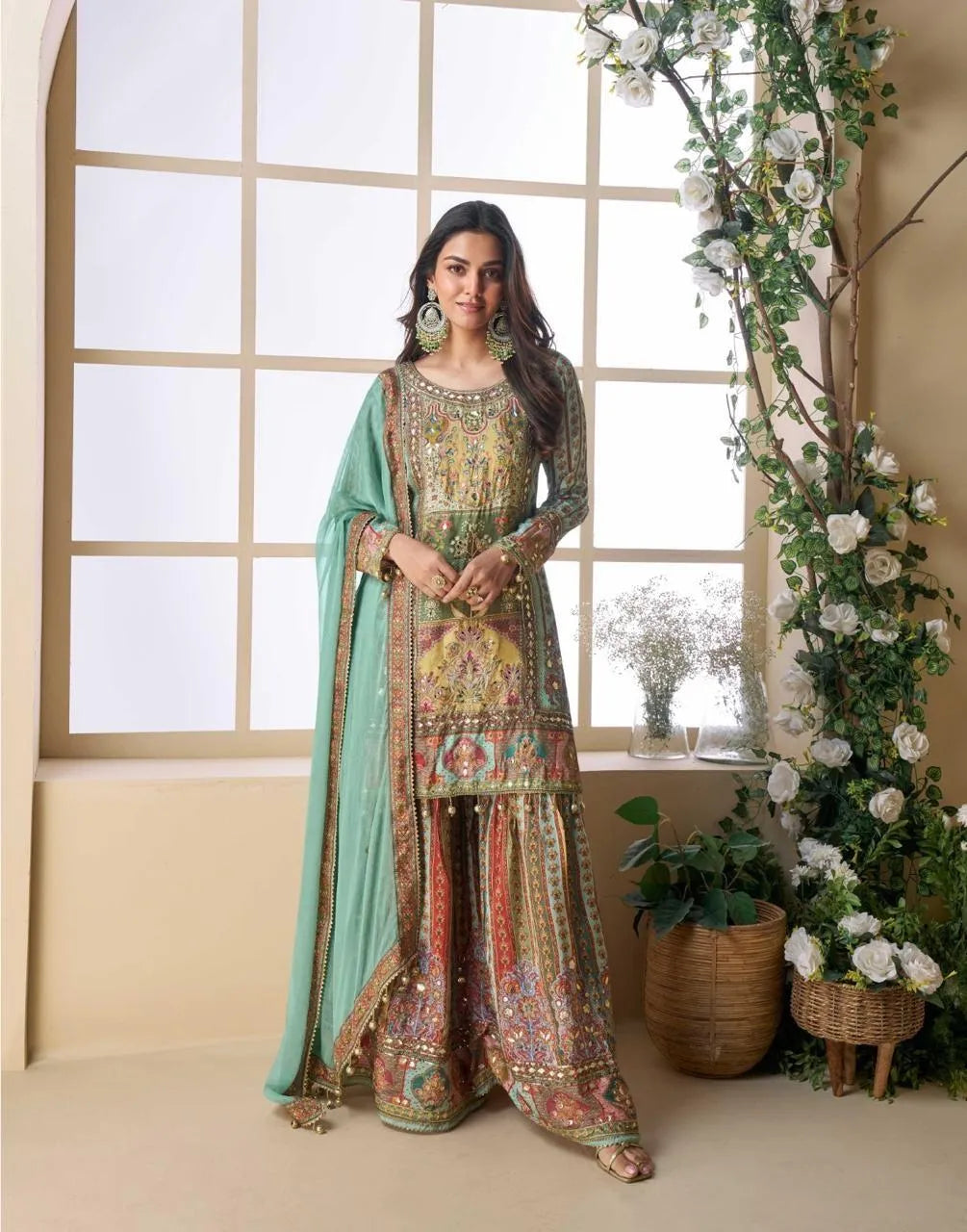 Beautiful designer plazo suit