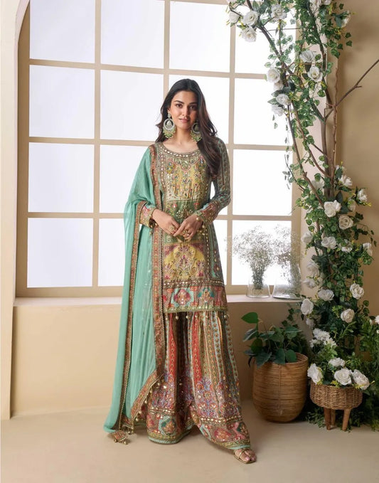 Beautiful designer plazo suit