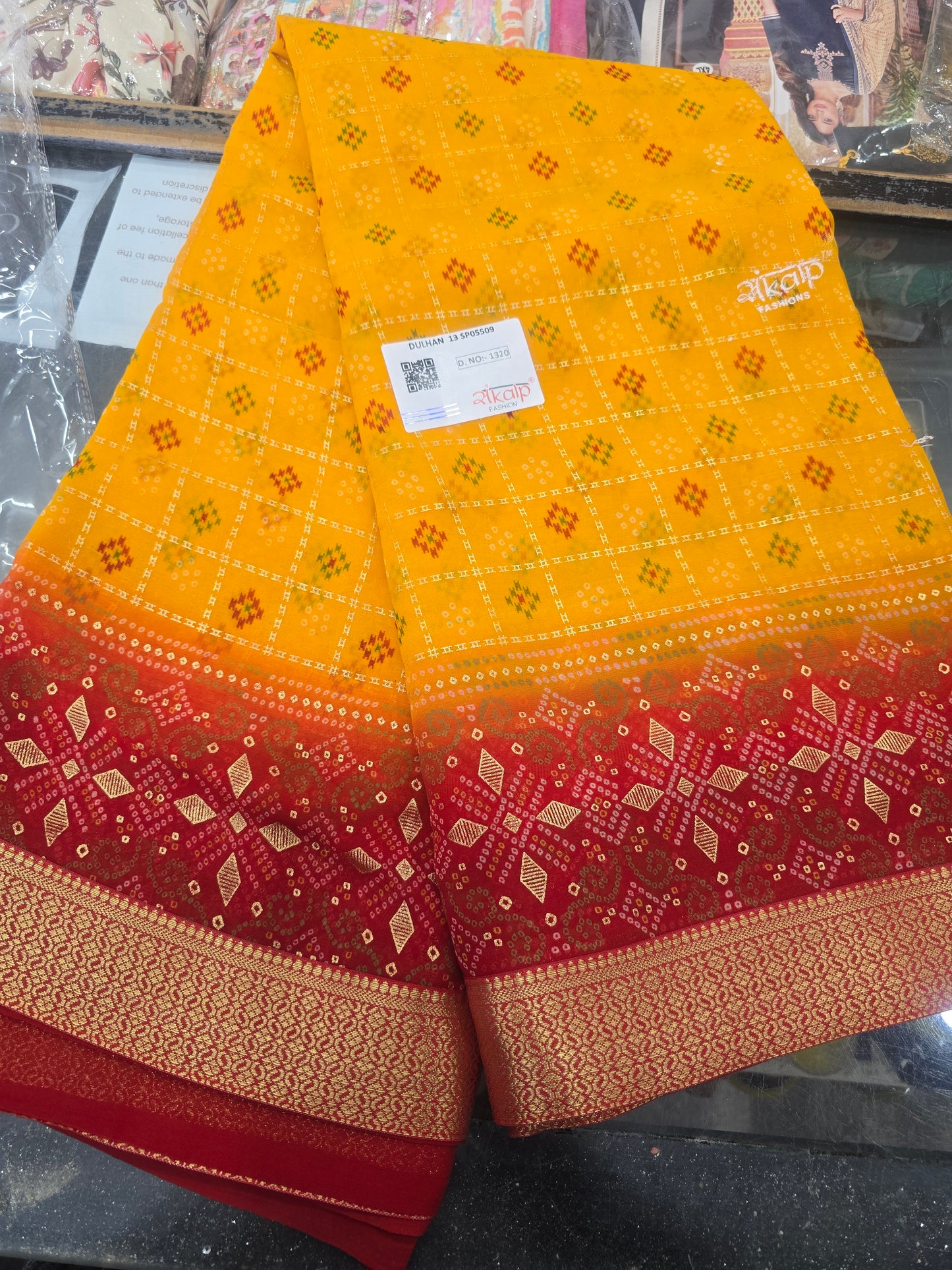 Beautiful designer bandhani saree