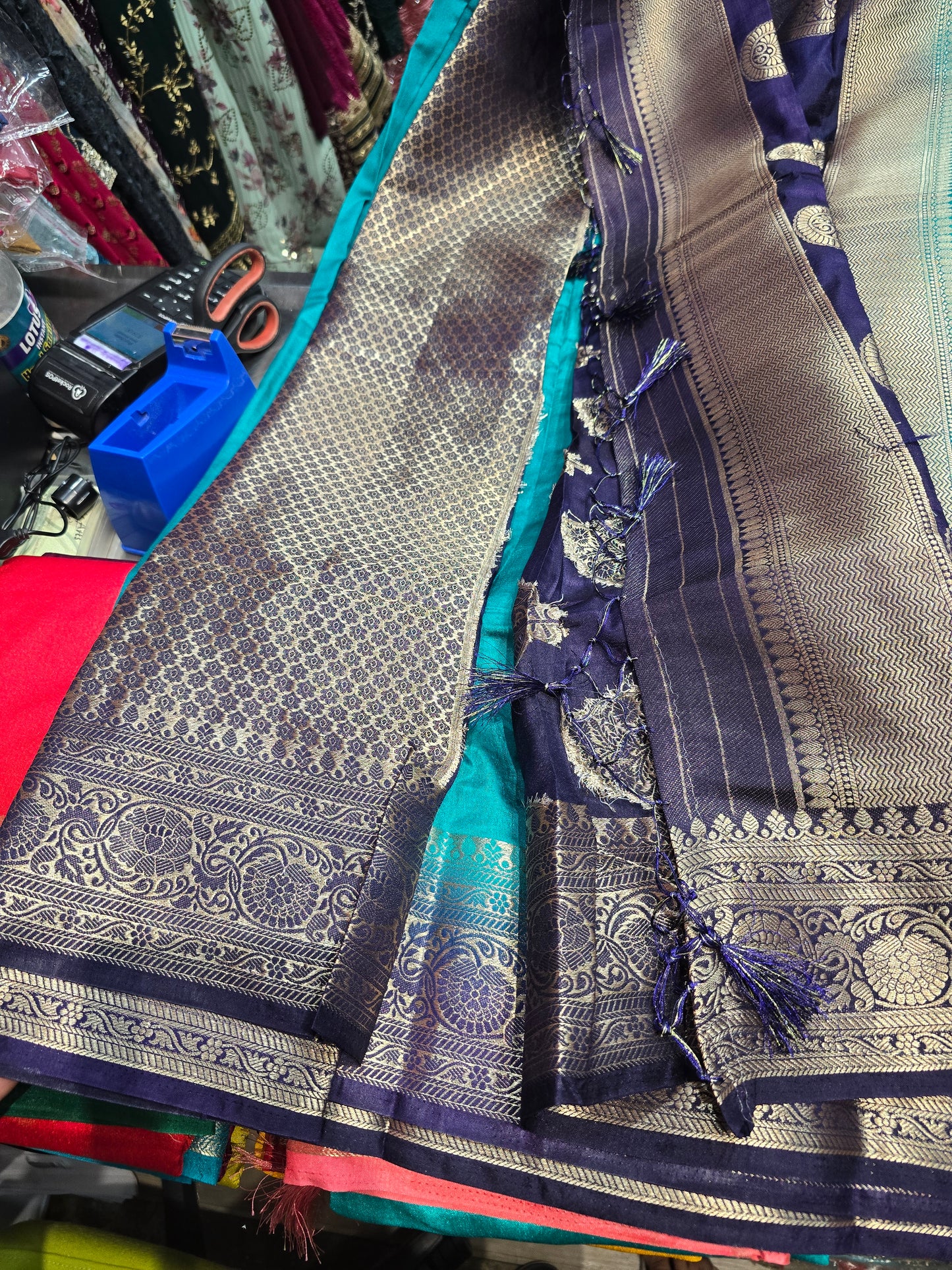 Beautiful designer temple silk saree