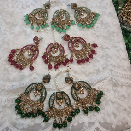 Beautiful designer earing with tikkah