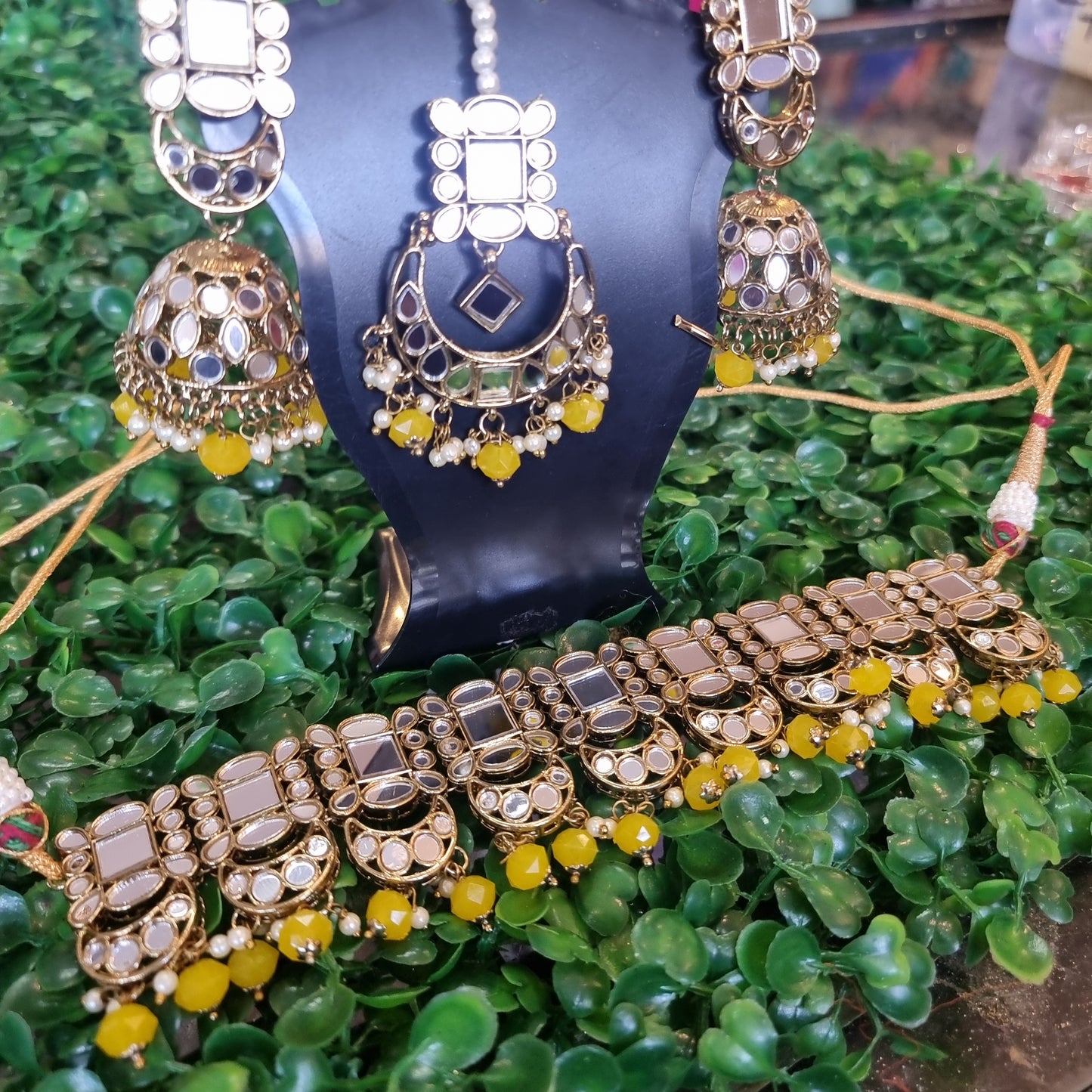 Beautiful designer choker set with earing and tikkah