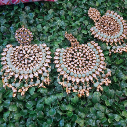 Beautiful designer earrings and tikkah set