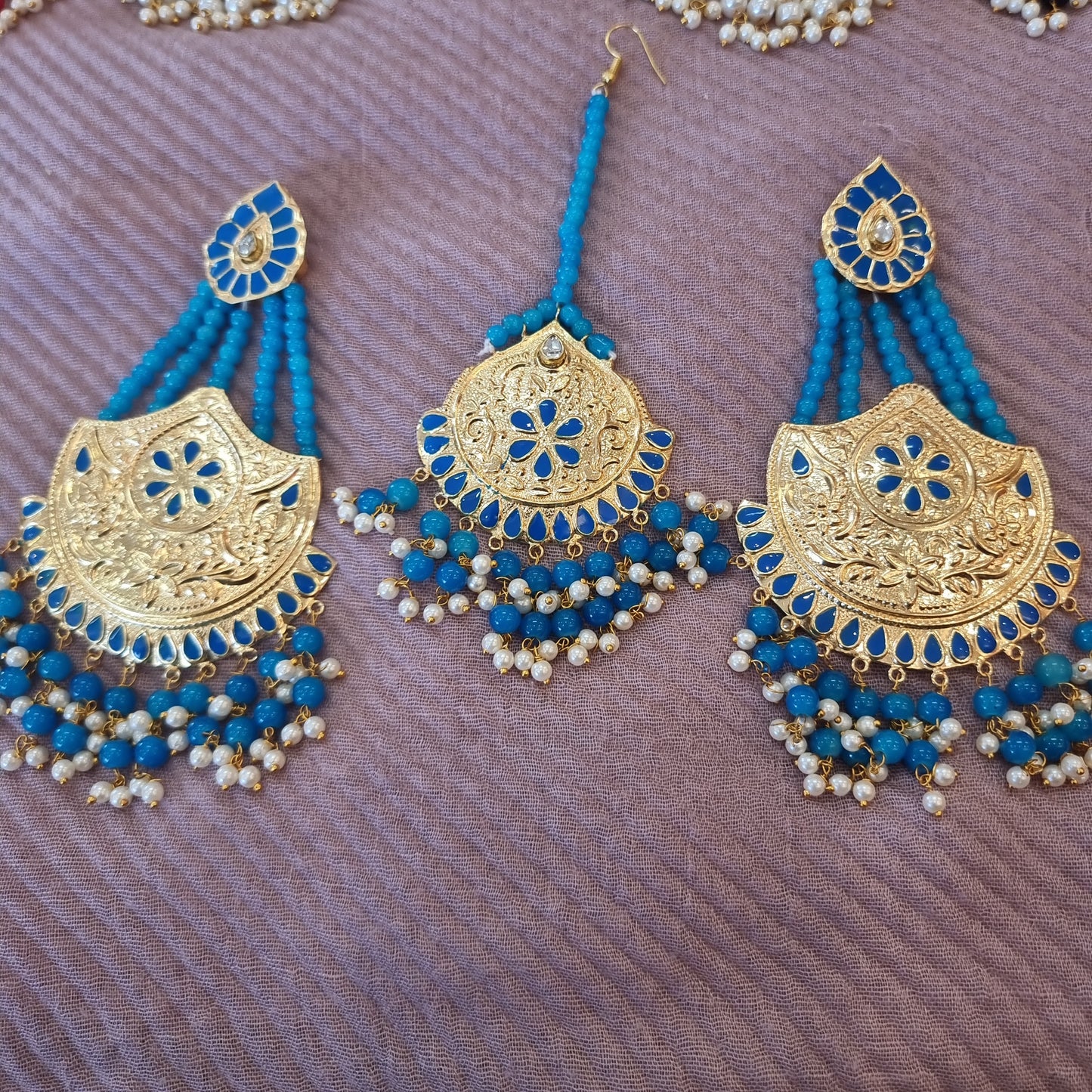 Beautiful designer earring tikkah set