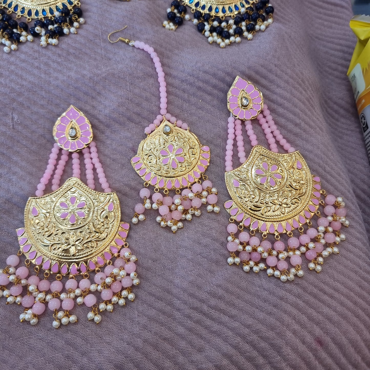 Beautiful designer earring tikkah set