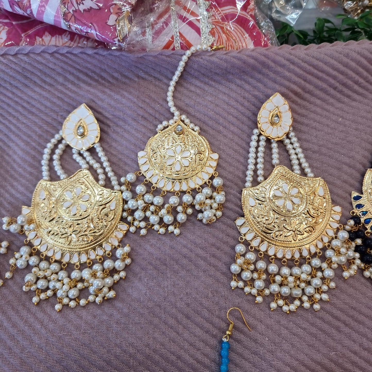 Beautiful designer earring tikkah set