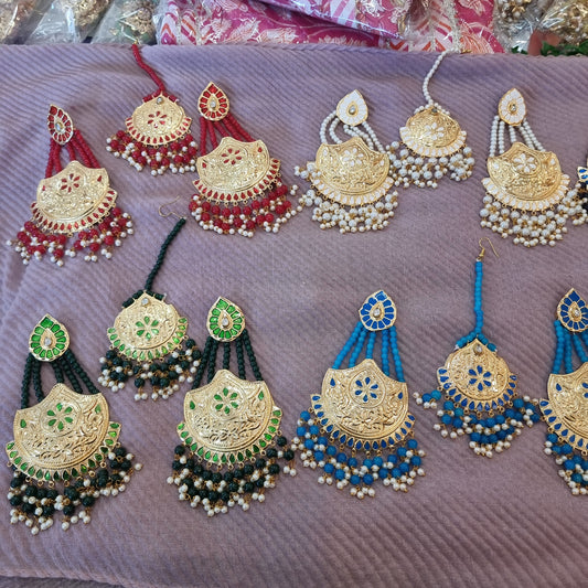 Beautiful designer earring tikkah set