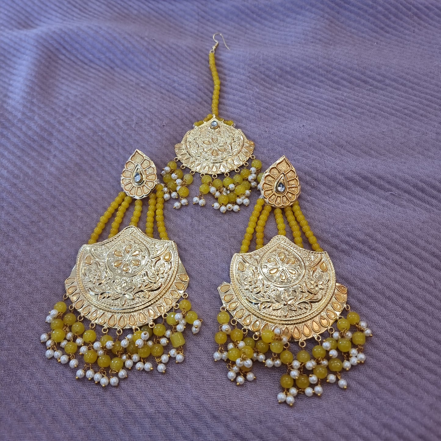 Beautiful designer earring tikkah set