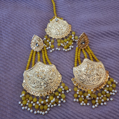 Beautiful designer earring tikkah set