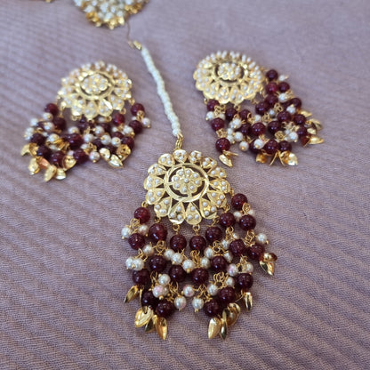 Beautiful designer earrings tikkah set