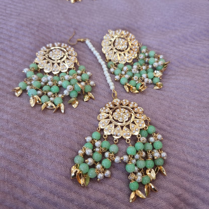 Beautiful designer earrings tikkah set