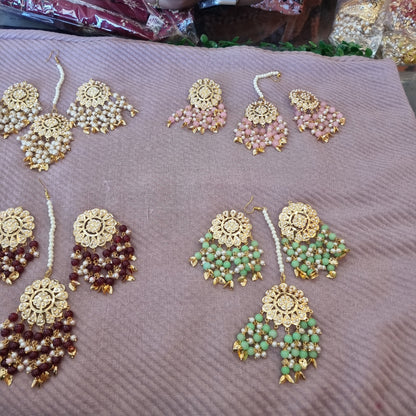 Beautiful designer earrings tikkah set