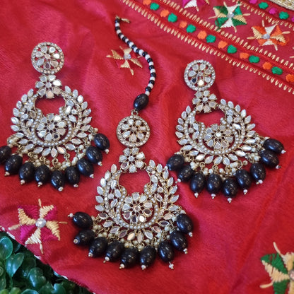 Beautiful designer mirror earrings tikkah