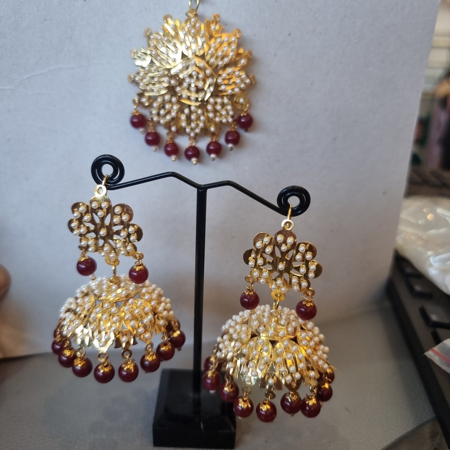 Beautiful designer traditional earing tikkah set