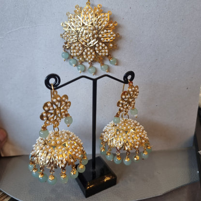 Beautiful designer traditional earing tikkah set