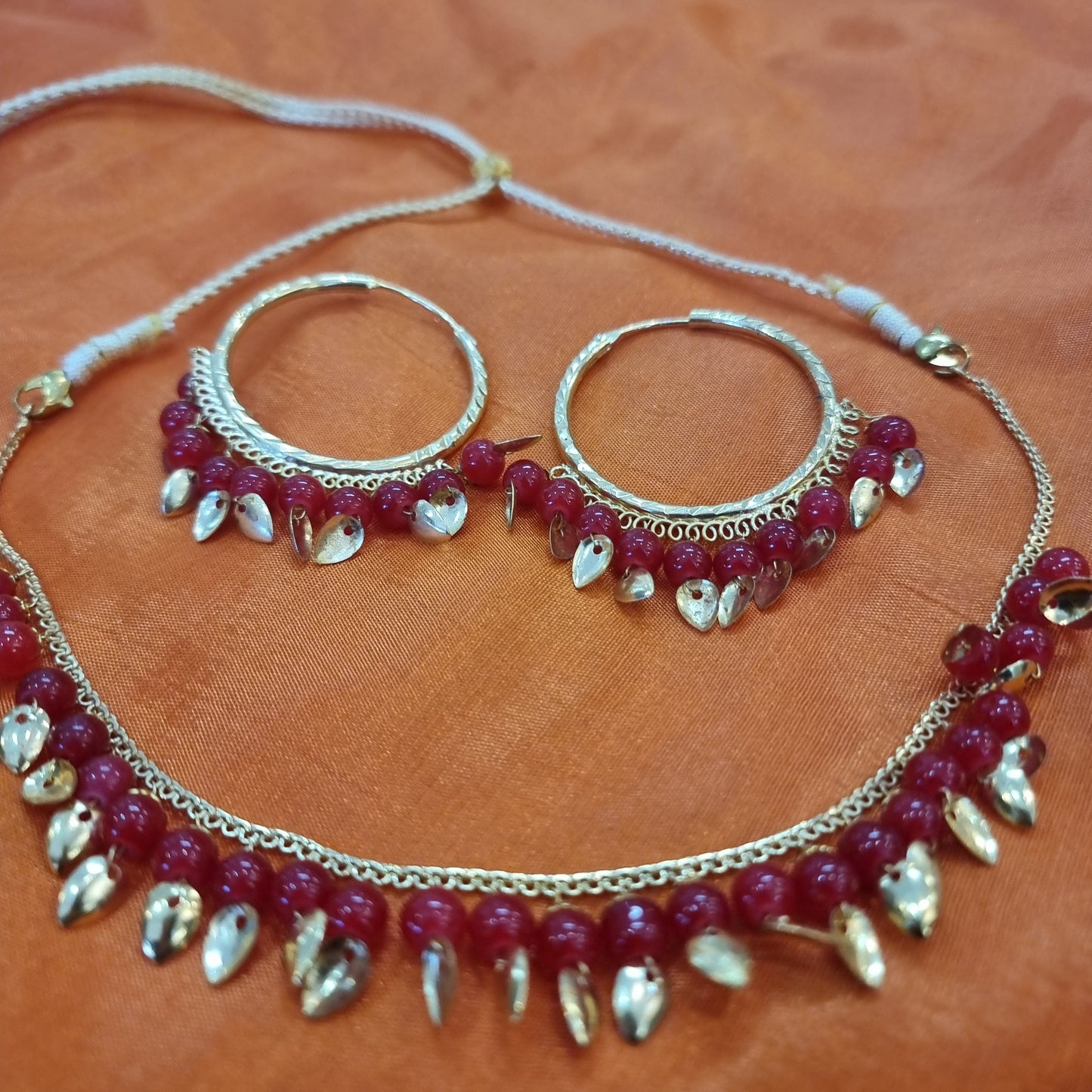 Beautiful designer traditional necklace with bali earing