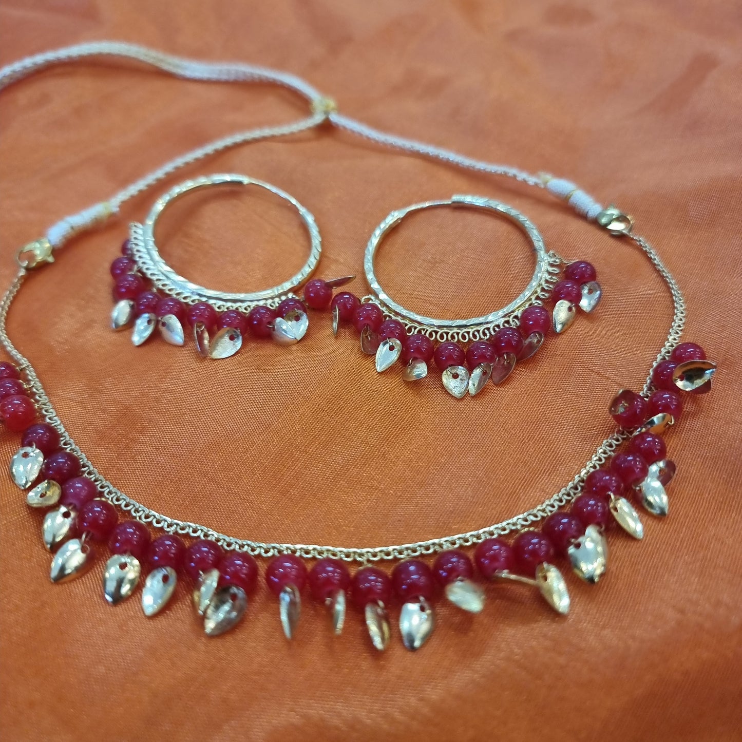 Beautiful designer traditional necklace with bali earing