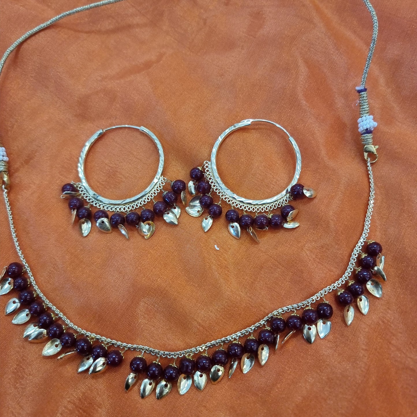 Beautiful designer traditional necklace with bali earing