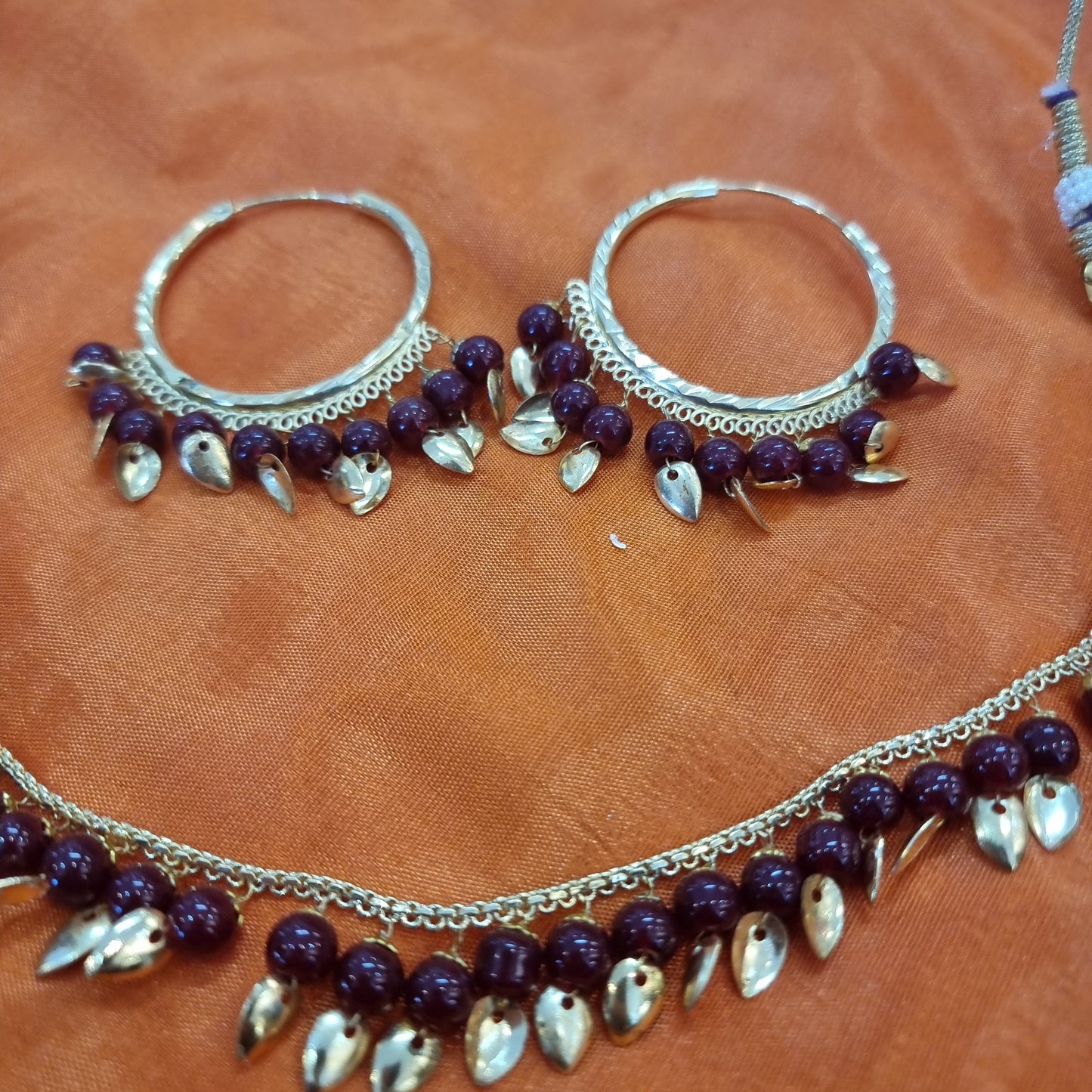 Beautiful designer traditional necklace with bali earing