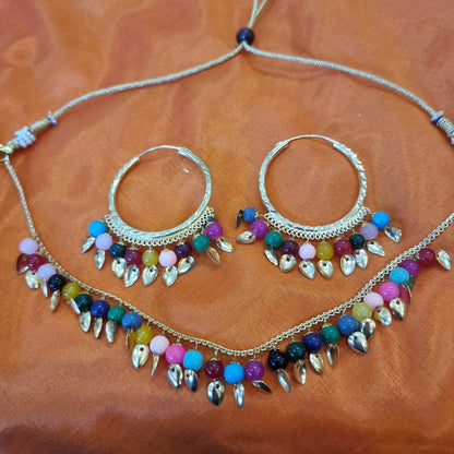 Beautiful designer traditional necklace with bali earing