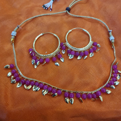 Beautiful designer traditional necklace with bali earing