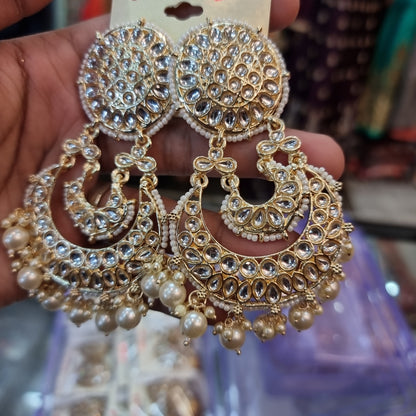 Beautiful designer chand bali kundan earings