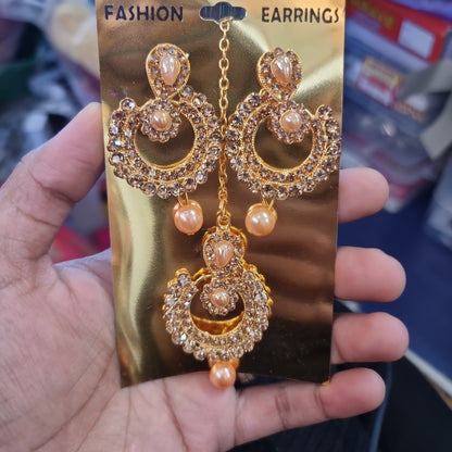 Beautiful designer earing tikkah set