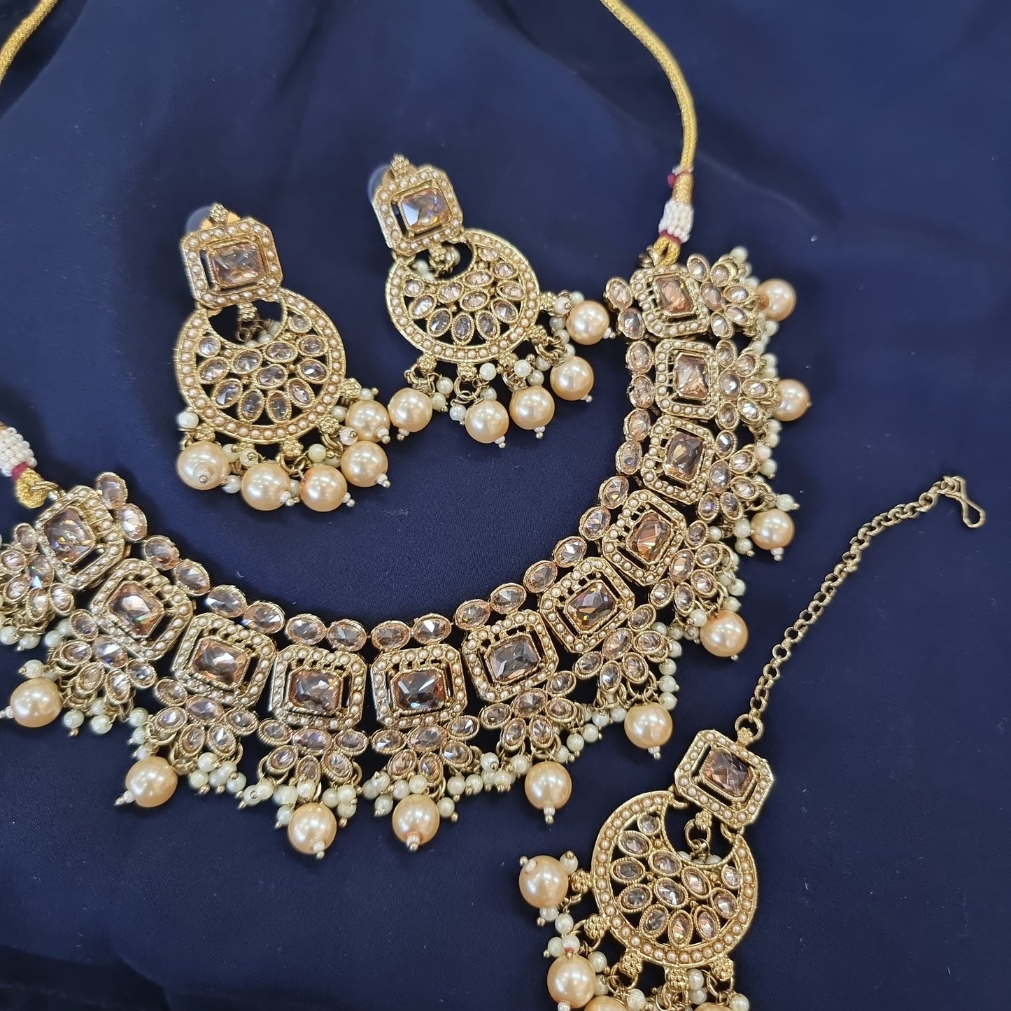 Beautiful designer polki necklace set