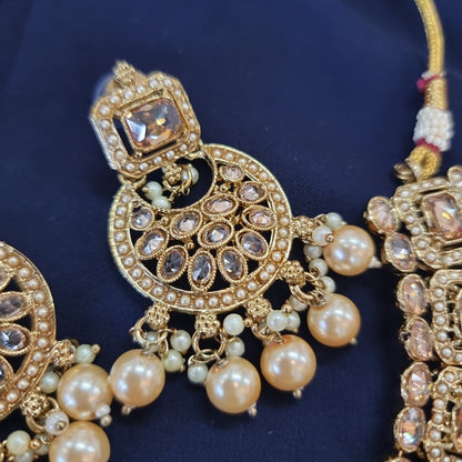 Beautiful designer polki necklace set