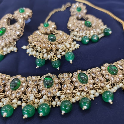 Beautiful designer polki necklace set